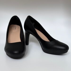 Clarks Black Leather High Heel Shoes
